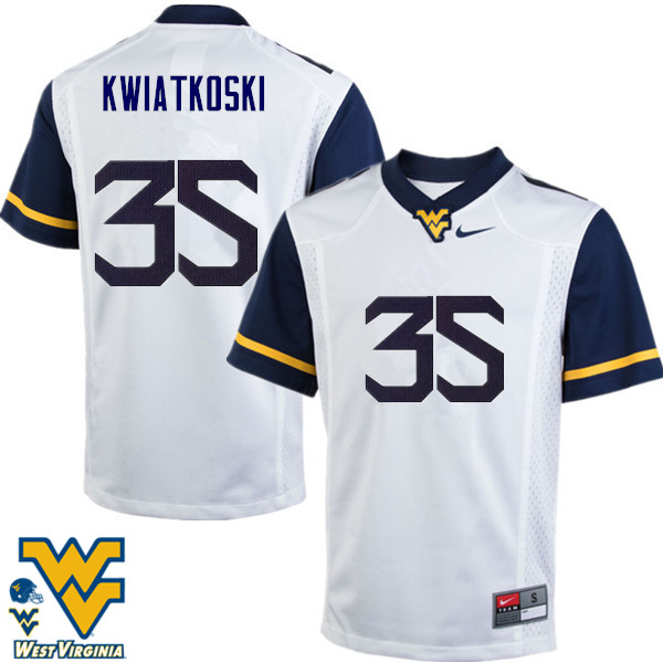 Men #35 Nick Kwiatkoski West Virginia Mountaineers College Football Jerseys-White - Click Image to Close
